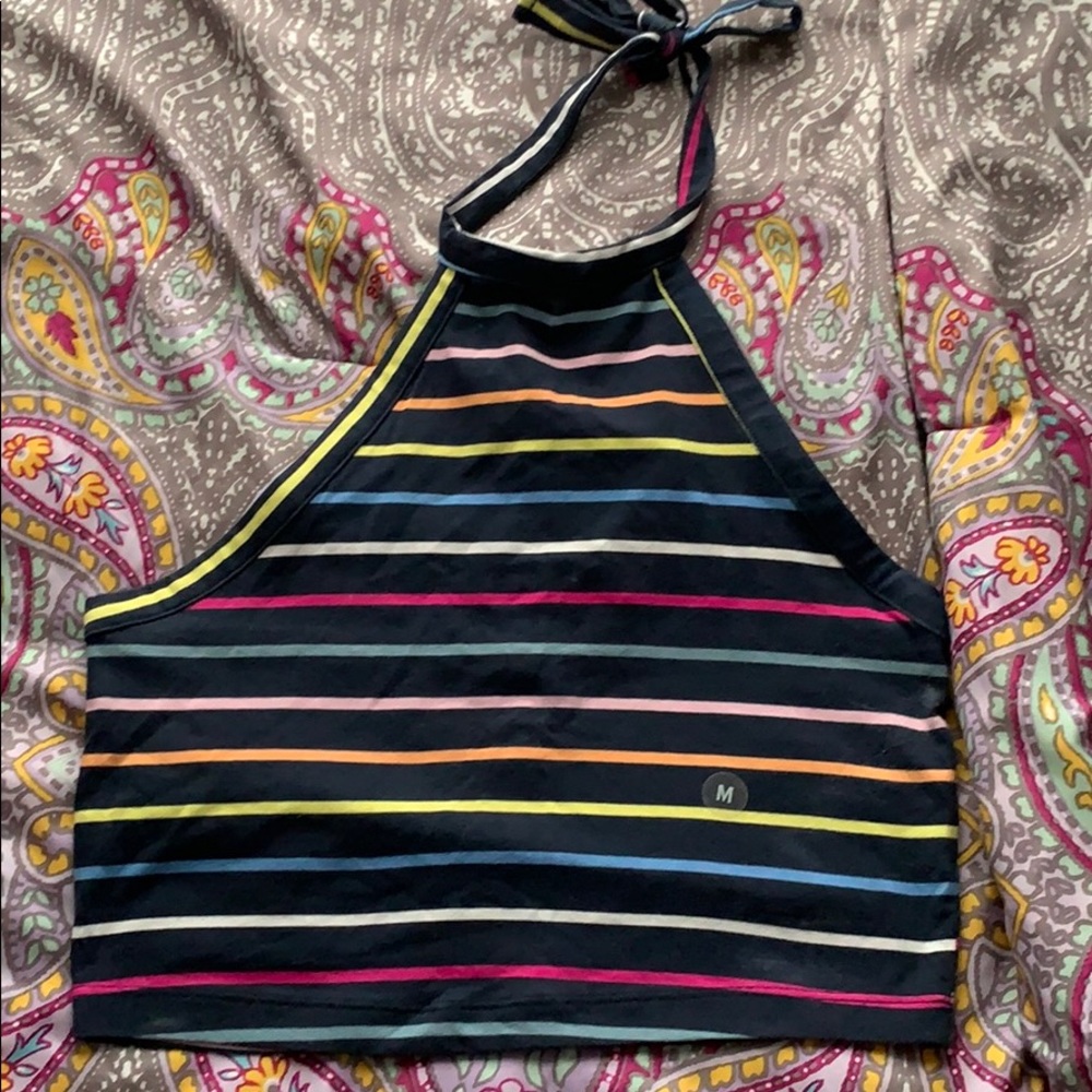Pacsun Stripped Halter Crop Top